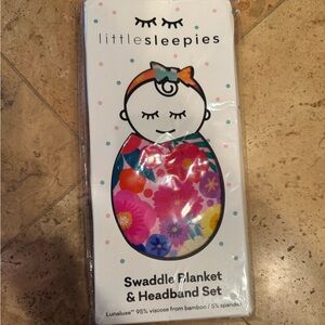 Little Sleepies Mother’s Day Floral Swaddle Blanket & Headband Set